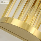 Sophia’s Modern Gold Crystal Sconce: Half Cylinder Elegance