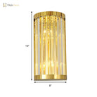 Sophia’s Modern Gold Crystal Sconce: Half Cylinder Elegance