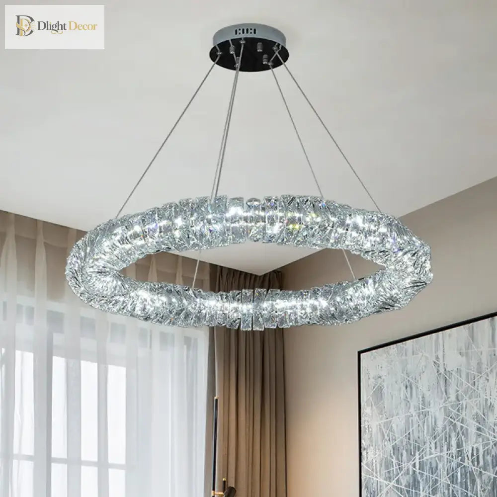 Sophisticated Crystal Led Pendant Lights - Dimmable Ideal For Living And Dining Rooms Luxurious