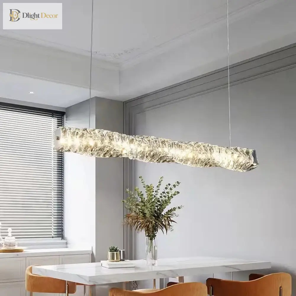 Sophisticated Crystal Led Pendant Lights - Dimmable Ideal For Living And Dining Rooms Luxurious