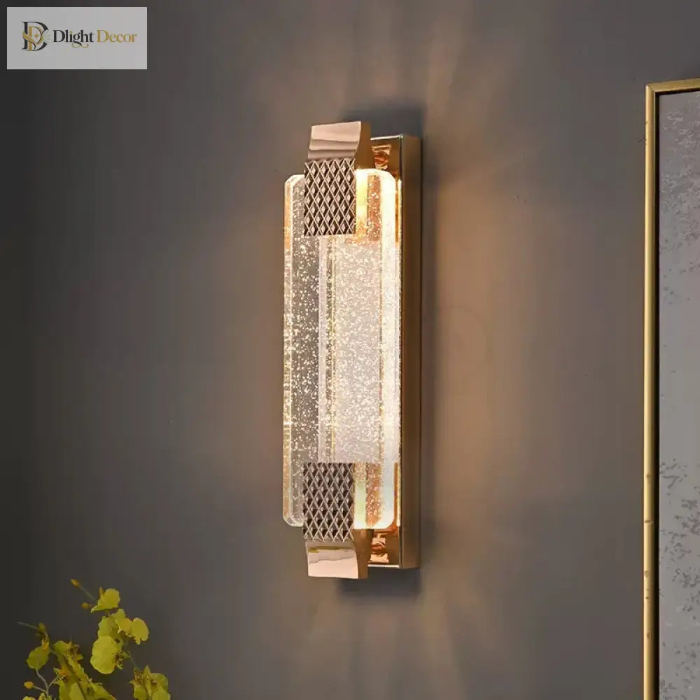 Sophisticated Dimmable Led Crystal Wall Lamp - Elevate Your Bedroom And Living Room Decor Wall Lamp