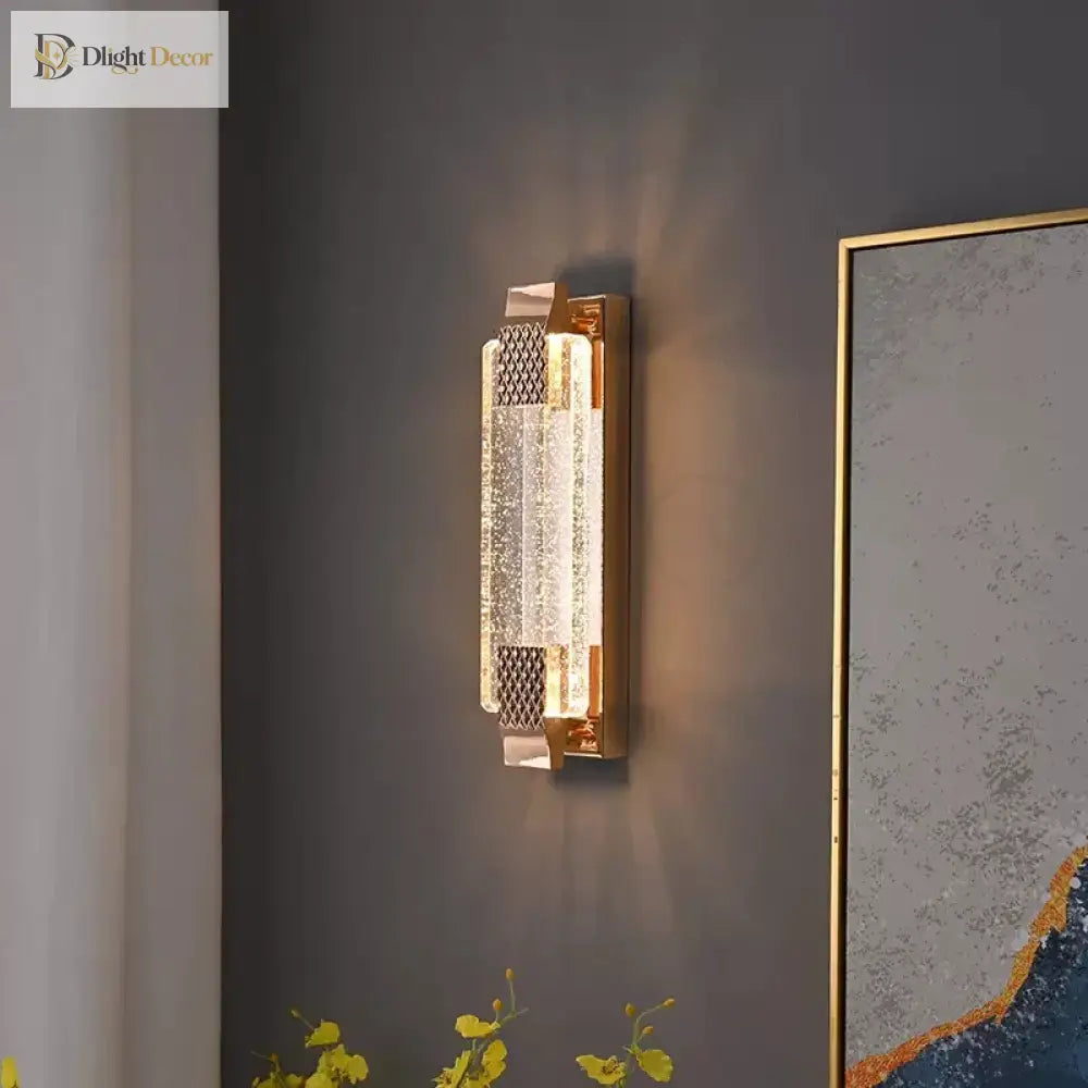 Sophisticated Dimmable Led Crystal Wall Lamp - Elevate Your Bedroom And Living Room Decor Wall Lamp