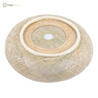 40Cm Bamboo Wicker Rattan Ceiling Light Fixture - Asian Art Flush Mount Pendant Lamp Ceiling Light