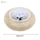 40Cm Bamboo Wicker Rattan Ceiling Light Fixture - Asian Art Flush Mount Pendant Lamp Ceiling Light