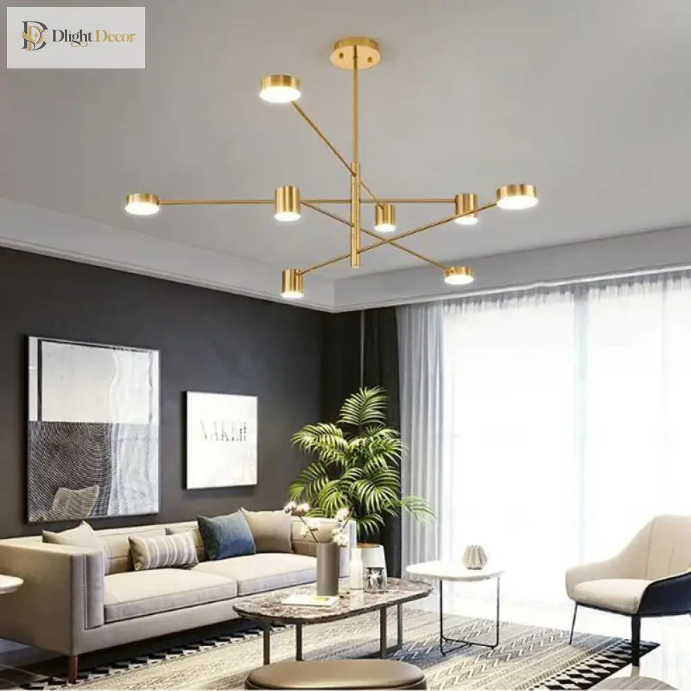 Swivel Led Chandelier - Versatile For Living Dining Office Sleek Black Pendant Light Modern Home