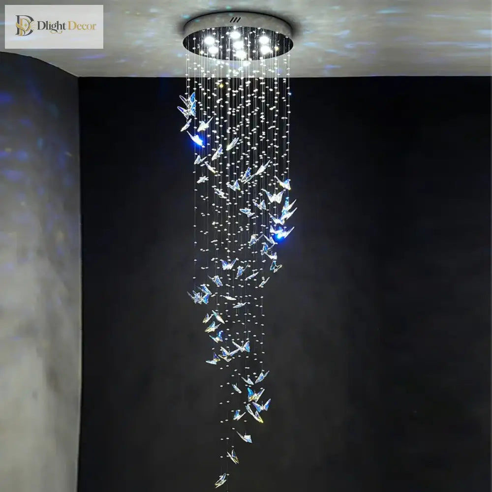 Spiral Design Modern Crystal Chandelier - Elegance For Staircase Lighting Living Room Hotel Lobby