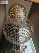 Spiral Design Modern Crystal Chandelier - Elegance For Staircase Lighting Living Room Hotel Lobby
