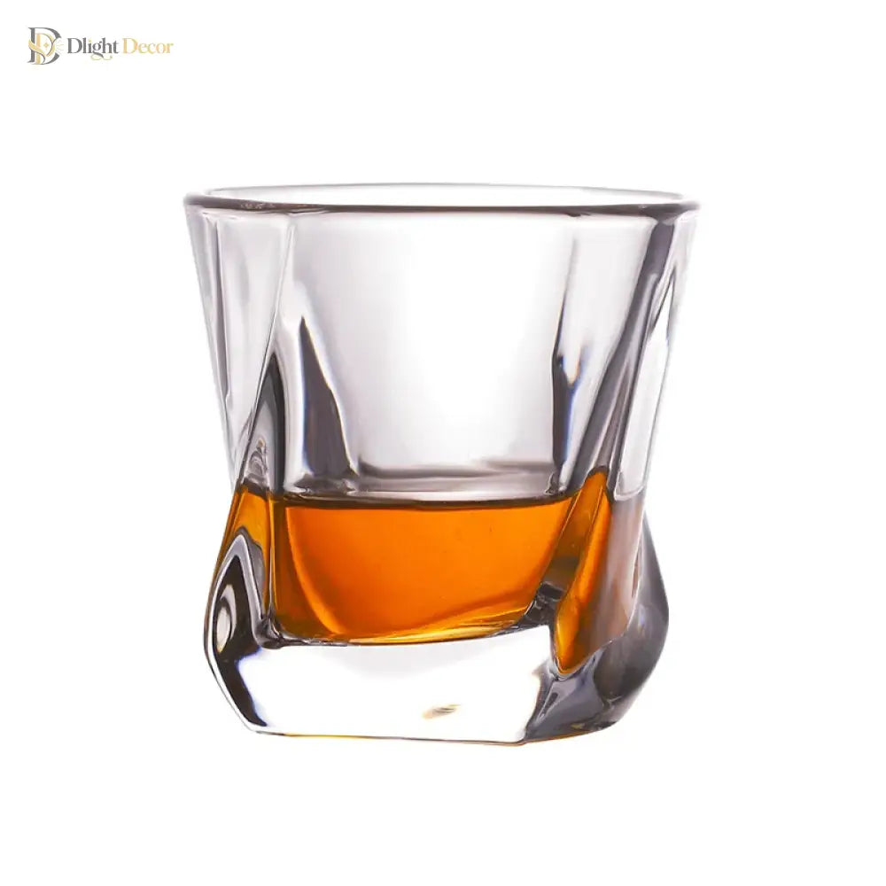 Dlight Decor Spiral Square Glass Cup Set 170ml (1pc/2pc) Cocktail Glasses