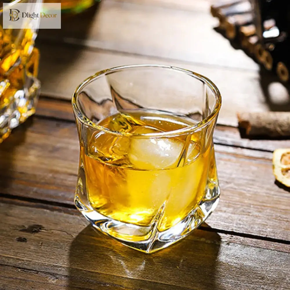 Dlight Decor Spiral Square Glass Cup Set 170ml (1pc/2pc) Cocktail Glasses