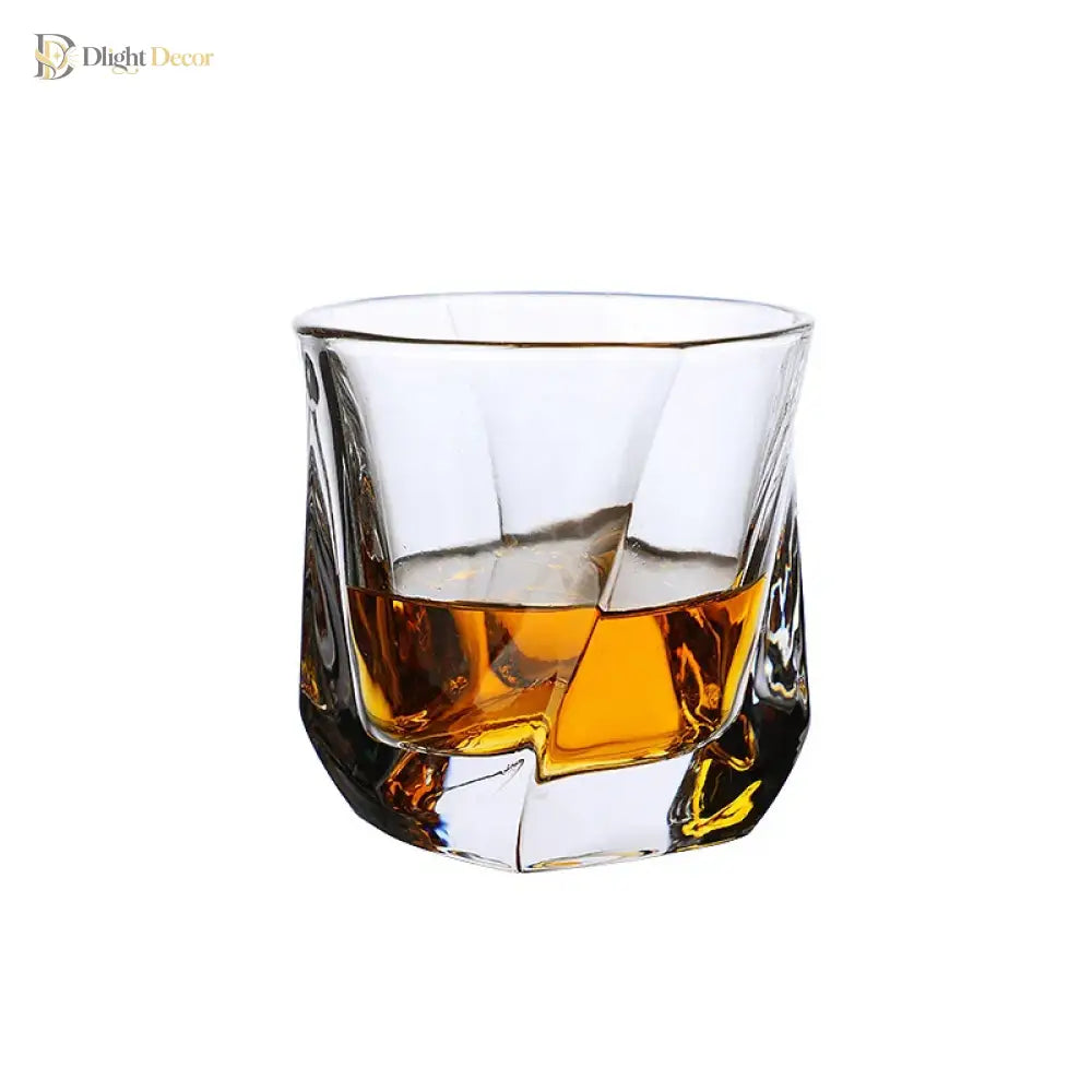 Dlight Decor Spiral Square Glass Cup Set 170ml (1pc/2pc) Cocktail Glasses