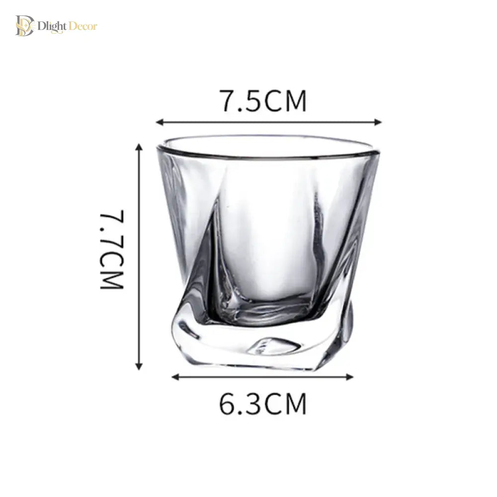Dlight Decor Spiral Square Glass Cup Set 170ml (1pc/2pc) Cocktail Glasses