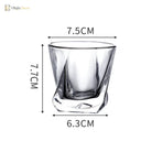 Dlight Decor Spiral Square Glass Cup Set 170ml (1pc/2pc) Cocktail Glasses