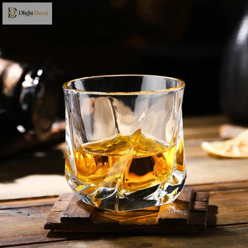 Dlight Decor Spiral Square Glass Cup Set 170ml (1pc/2pc) Cocktail Glasses