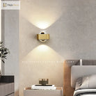 Square Copper Bedroom Wall Lamp - Modern High - End Luxury Led Light For Living Room Double Head