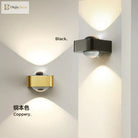 Square Copper Bedroom Wall Lamp - Modern High - End Luxury Led Light For Living Room Double Head