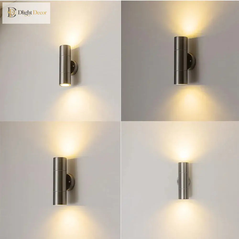 Stainless Steel Shiny Led Wall Lamp - Elegant Outdoor Lighting For Bedrooms Gardens And Porches