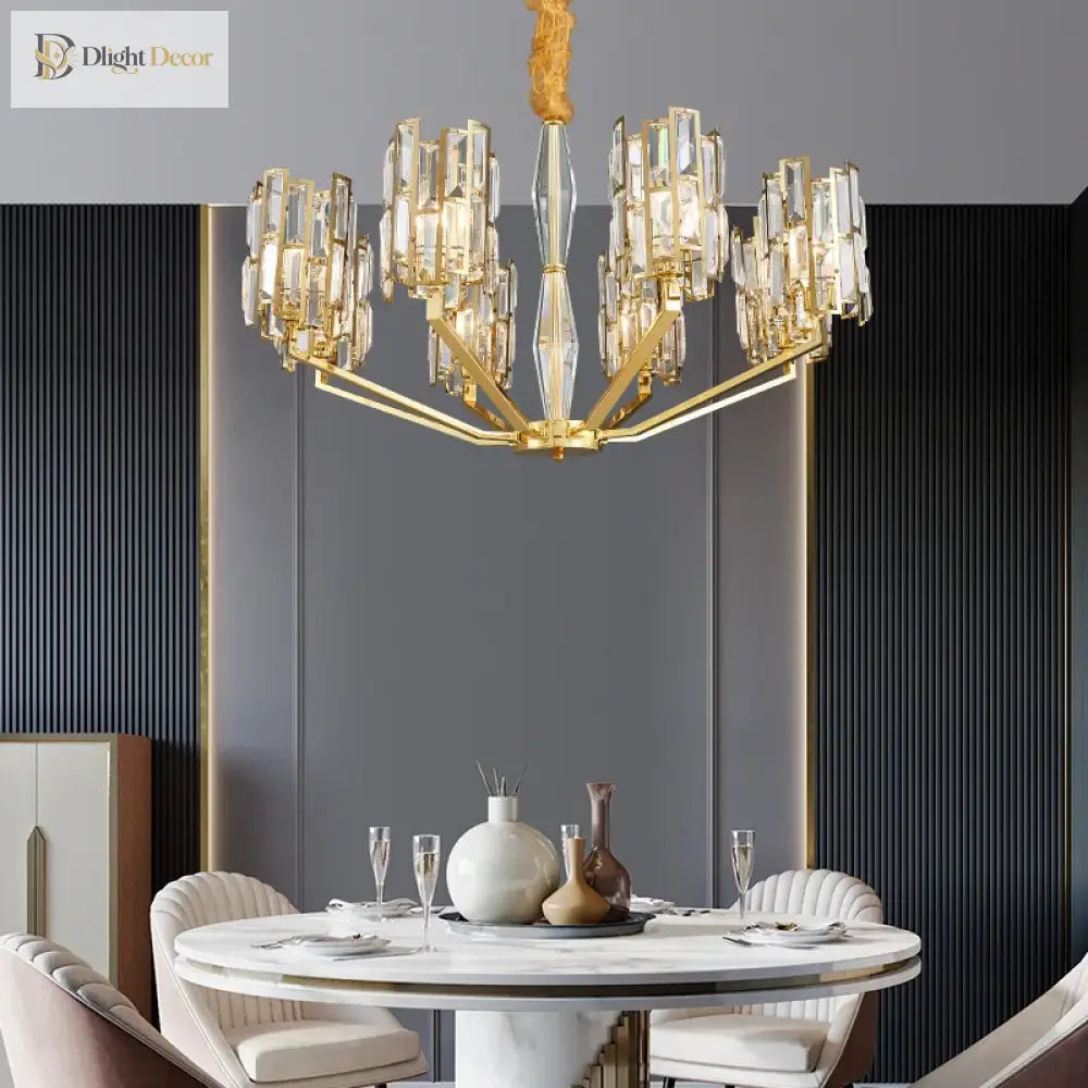 Stainless Steel Living Room Dining Chandelier - Designer Post - Modern Elegance For Villas And