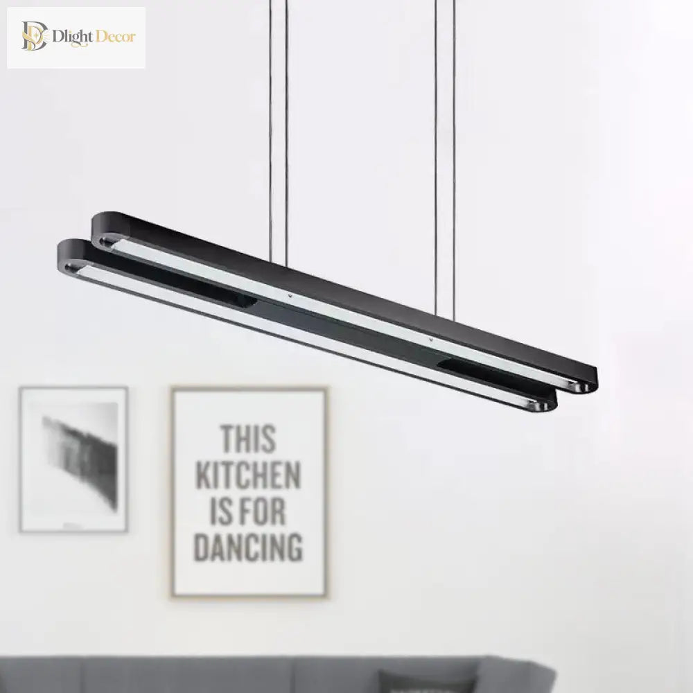 Starlight: Oval Metal Pendant Led Light - Contemporary Black Adjustable White/Warm/Natural Lights