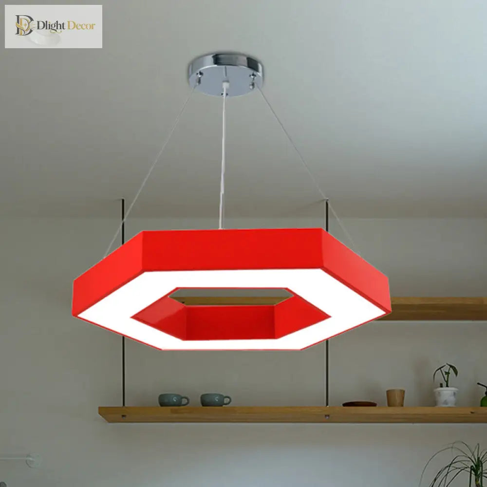 Stella’s Contemporary Led Honeycomb Pendant Light - Vibrant Green/Blue/Red In White/Warm/Natural