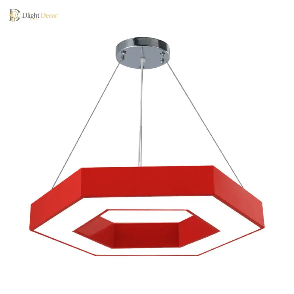 Stella’s Contemporary Led Honeycomb Pendant Light - Vibrant Green/Blue/Red In White/Warm/Natural