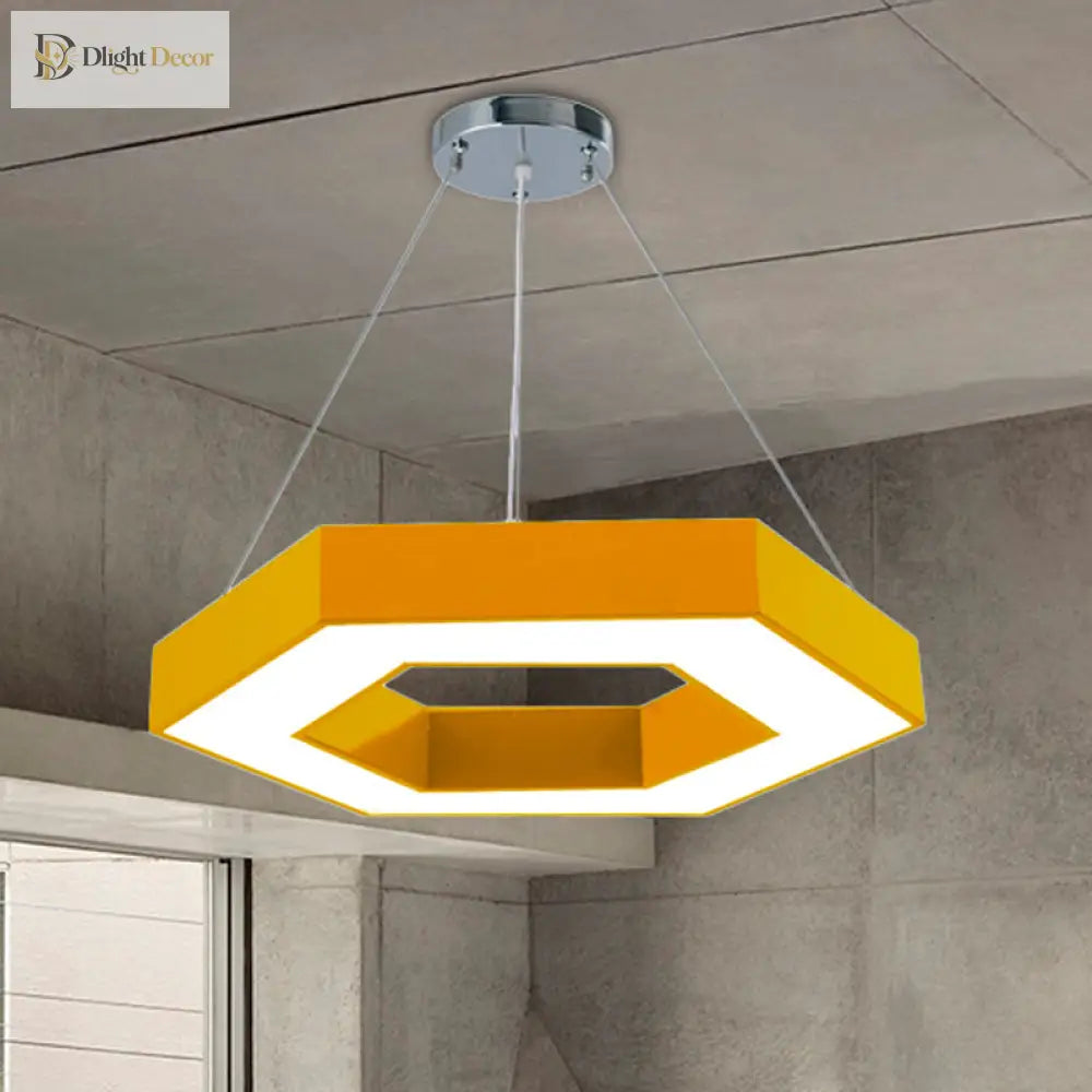 Stella’s Contemporary Led Honeycomb Pendant Light - Vibrant Green/Blue/Red In White/Warm/Natural