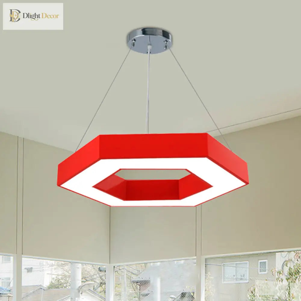Stella’s Contemporary Led Honeycomb Pendant Light - Vibrant Green/Blue/Red In White/Warm/Natural