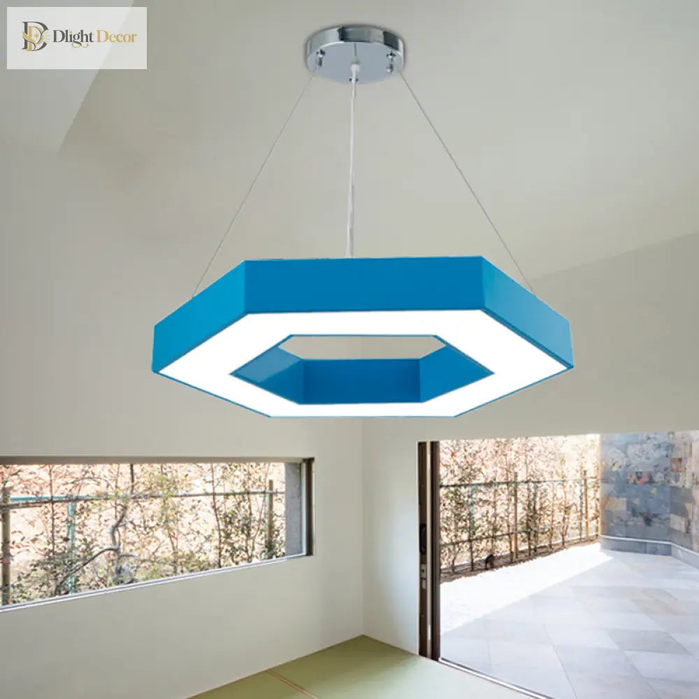 Stella’s Contemporary Led Honeycomb Pendant Light - Vibrant Green/Blue/Red In White/Warm/Natural