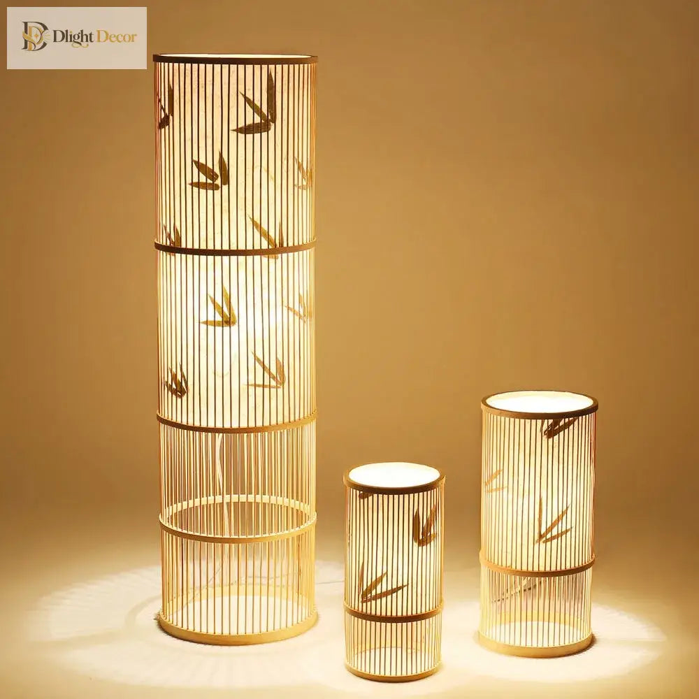 Style Bamboo Weaving Table Lamp - Creative Rattan Bedside Lighting