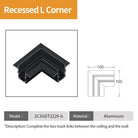 Tarck Only - 2m Magnetic Rail Linear Track Lighting Accessories - Ceiling Magnet Track Kits Recessed L Corner / CHINA