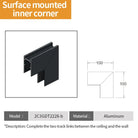 Tarck Only - 2m Magnetic Rail Linear Track Lighting Accessories - Ceiling Magnet Track Kits Surface Inner Corner