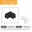 Tarck Only - 2m Magnetic Rail Linear Track Lighting Accessories - Ceiling Magnet Track Kits Surface L Corner / CHINA