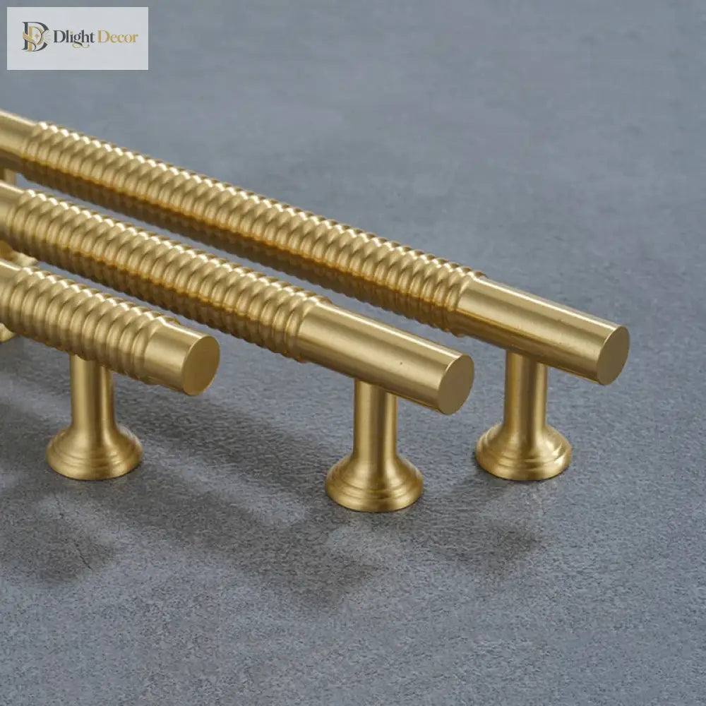 Textured Brass Handles – Golden Cabinet Pulls and Wardrobe Bar Handles (50mm-300mm) Handles