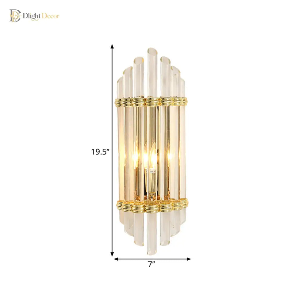 Thea’s Modern Gold Arched Crystal Wall Sconce: Light Up Your Walls In Style