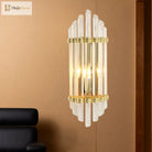 Thea’s Modern Gold Arched Crystal Wall Sconce: Light Up Your Walls In Style