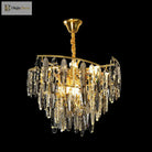 Trinity Modern Crystal Chandelier - Smoke Grey 10 - Light Pendant (Leaf Design)