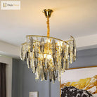 Trinity Modern Crystal Chandelier - Smoke Grey 10 - Light Pendant (Leaf Design)