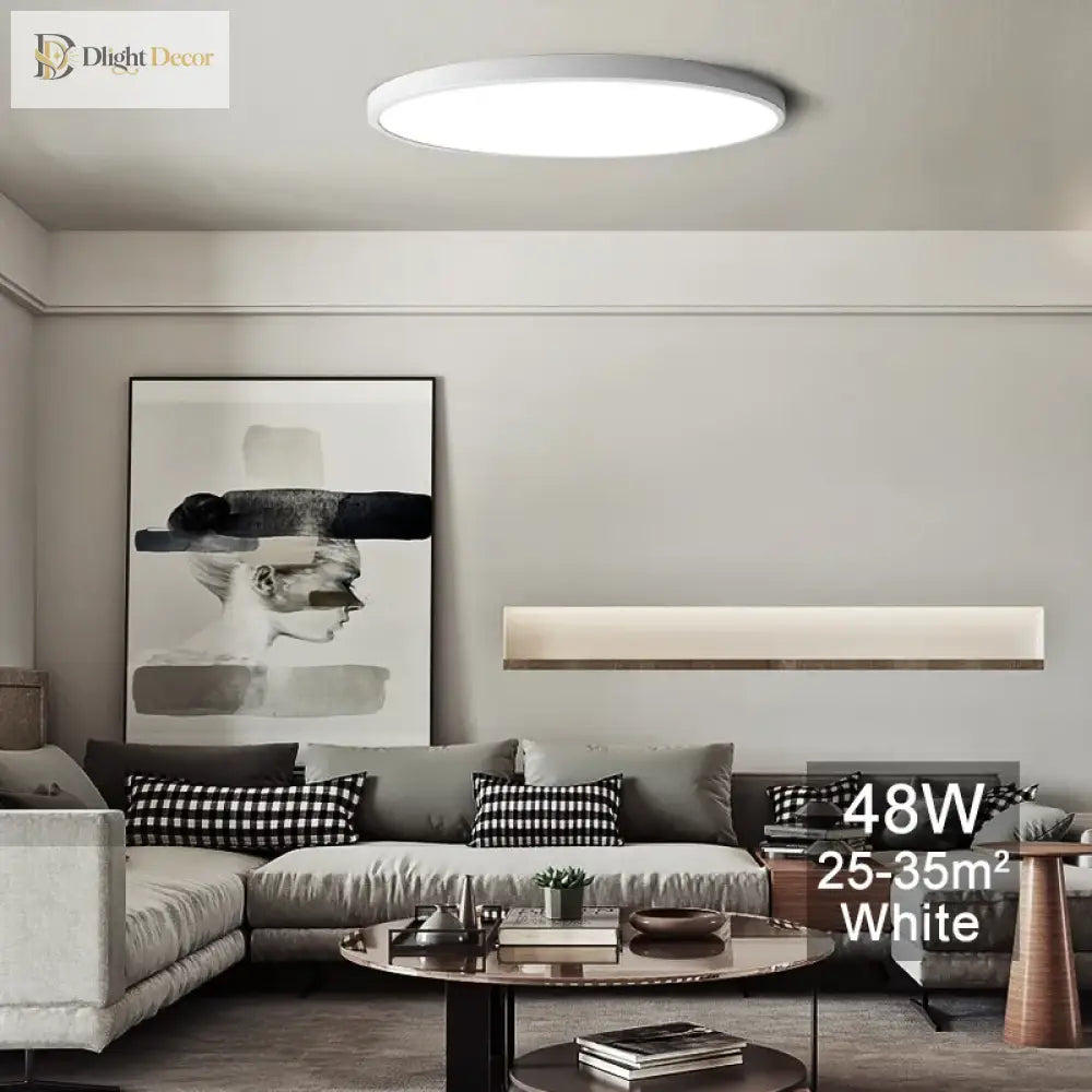 Ultra - Thin Led Ceiling Light - Modern 20 - Inch Large Lamp With Dimmable Brightness Ac85 - 265V