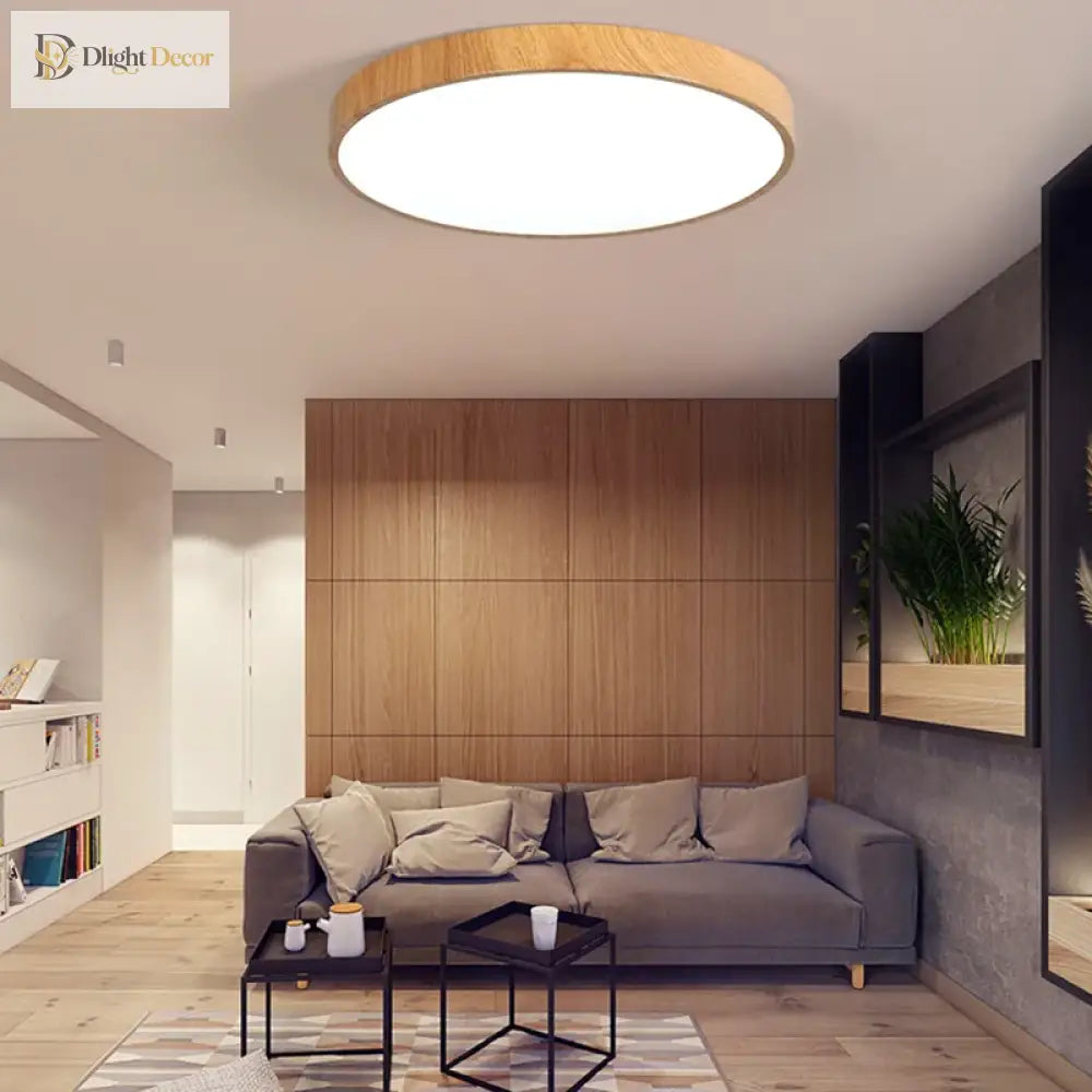 Ultra - Thin Wood Grain Led Ceiling Light - Modern Lighting Fixture Ceiling Light