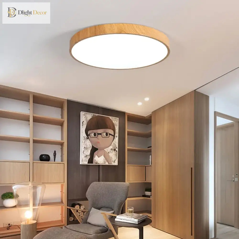 Ultra - Thin Wood Grain Led Ceiling Light - Modern Lighting Fixture Ceiling Light
