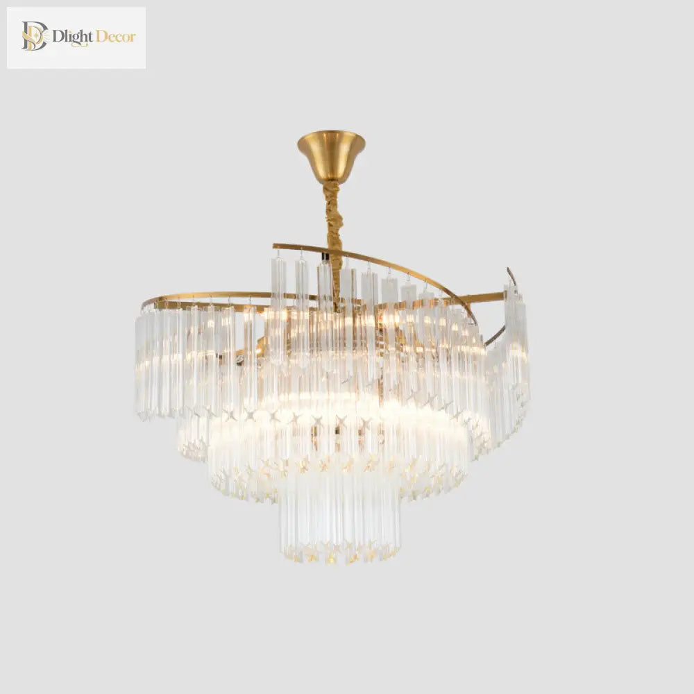Vanessa Elegance Meets Sparkling Brilliance: The Clear Crystal Postmodern Gold Chandelier