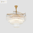 Vanessa Elegance Meets Sparkling Brilliance: The Clear Crystal Postmodern Gold Chandelier