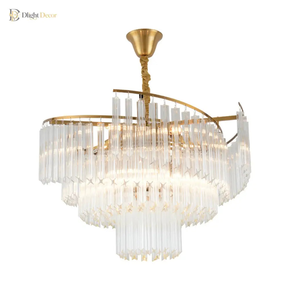 Vanessa Elegance Meets Sparkling Brilliance: The Clear Crystal Postmodern Gold Chandelier