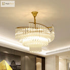 Vanessa Elegance Meets Sparkling Brilliance: The Clear Crystal Postmodern Gold Chandelier