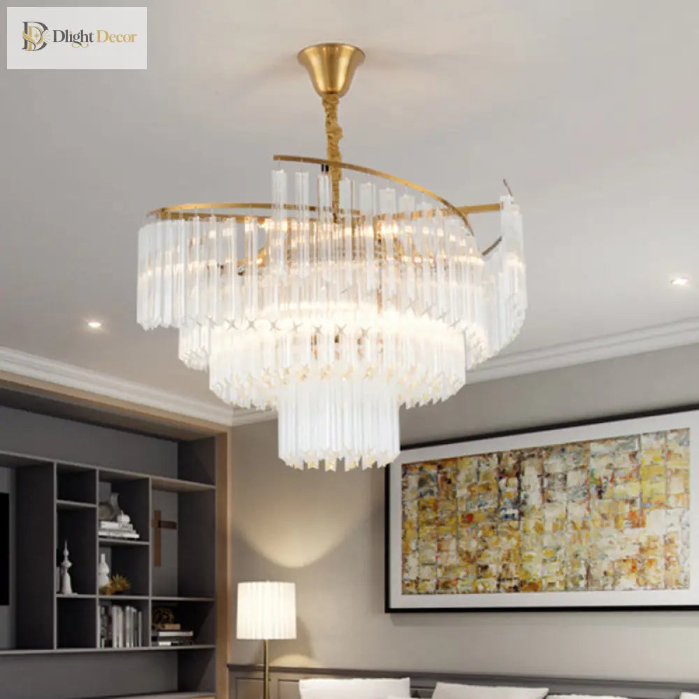 Vanessa Elegance Meets Sparkling Brilliance: The Clear Crystal Postmodern Gold Chandelier
