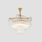 Vanessa Elegance Meets Sparkling Brilliance: The Clear Crystal Postmodern Gold Chandelier / 23.5’
