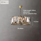Versatile Dimmable Led Crystal Chandelier - Elegant Lighting Fixture In Gold Chrome And Black