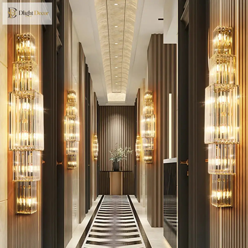 Victoria - Large Crystal Wall Light For Living Room Hall Bedroom Loft Indoor Home Hotel Villa