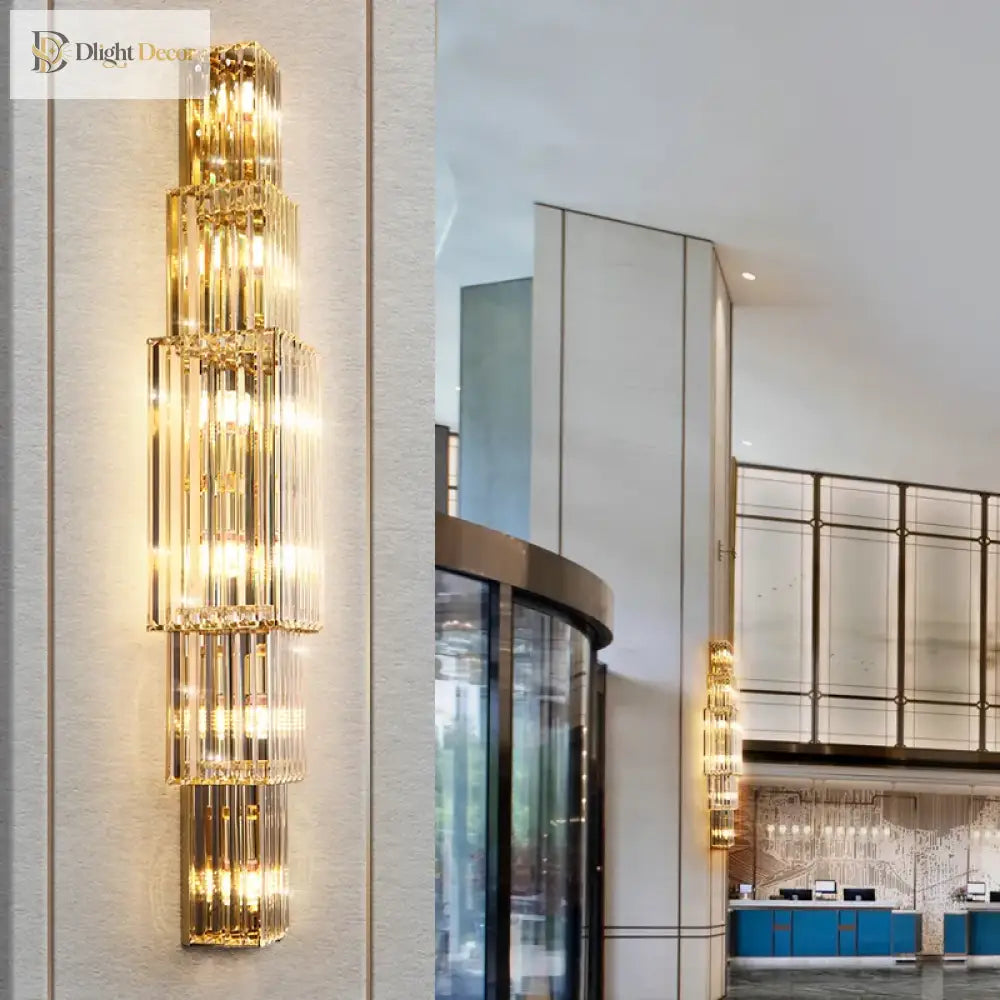 Victoria - Large Crystal Wall Light For Living Room Hall Bedroom Loft Indoor Home Hotel Villa