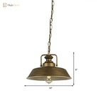 Vintage Metallic Barn Shade Pendant Lamp - Antique Brass Ceiling Light For Dining Room Pendant Light