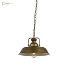 Vintage Metallic Barn Shade Pendant Lamp - Antique Brass Ceiling Light For Dining Room Pendant Light